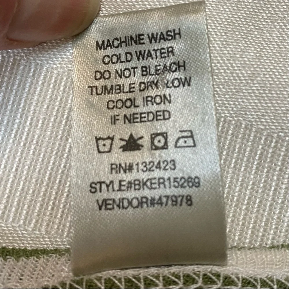 BKE Olive  Green & Off White Striped 3/4 Dolman Sleeve Knit Shirt Top Sz M - Picture 10 of 11